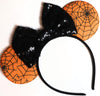 Clgift Halloween Web Minnie Ears,Pick Your Color, Iridescent Minnie Ears, Silver Gold Blue Minnie Ears, Rainbow Sparkle Mouse Ea