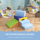 Qaba Climbing Toys For Toddlers And Children, Easy-To-Clean 4 Piece Soft & Safe Kids Foam Play Set For Crawling Or Sliding, Cont