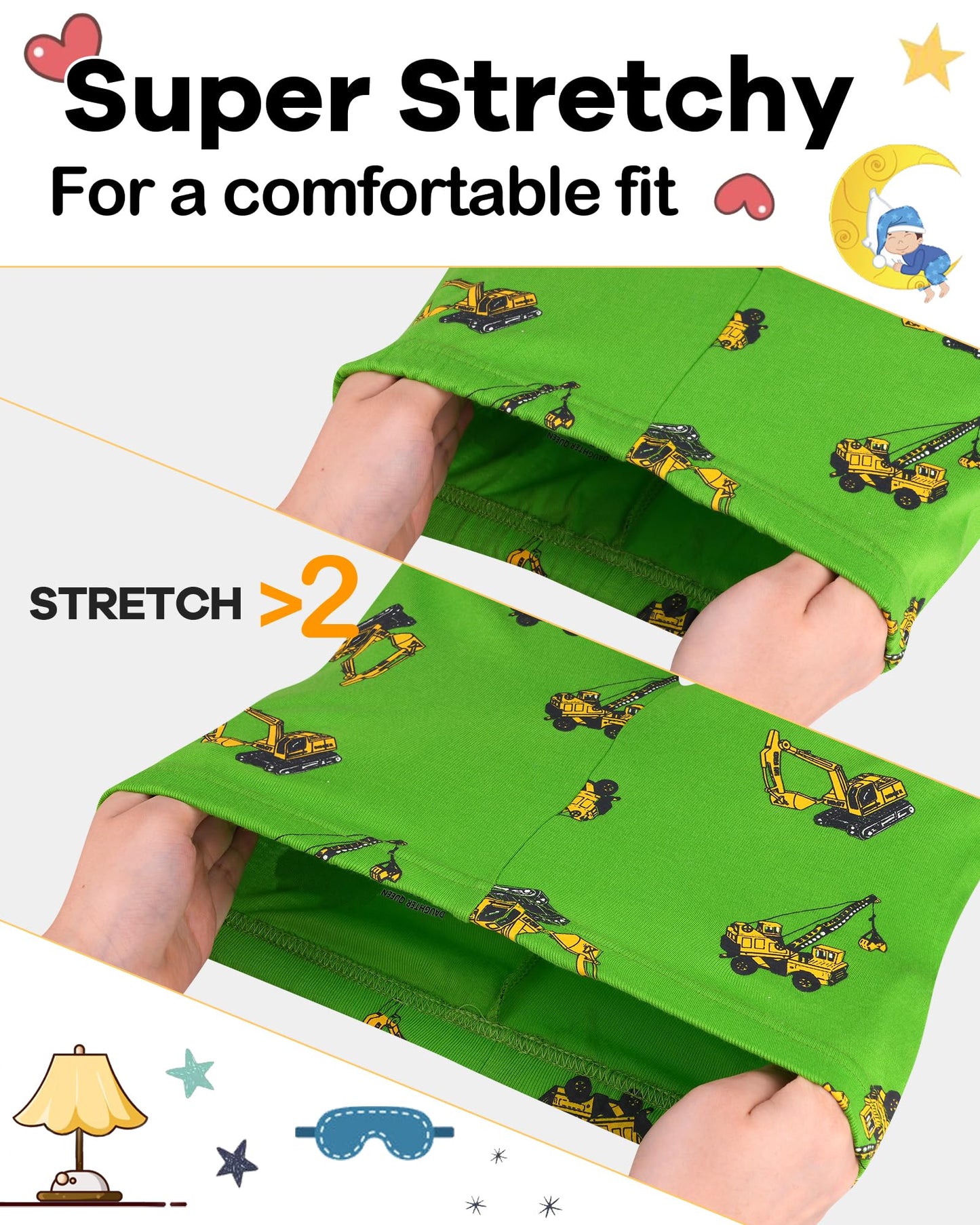 Daughter Queen Boys Pajamas 18-24 Months Summer Pjs Construction Pj Sets Baby Toddler 100% Cotton Short Sleeve Jammies Digger Sl