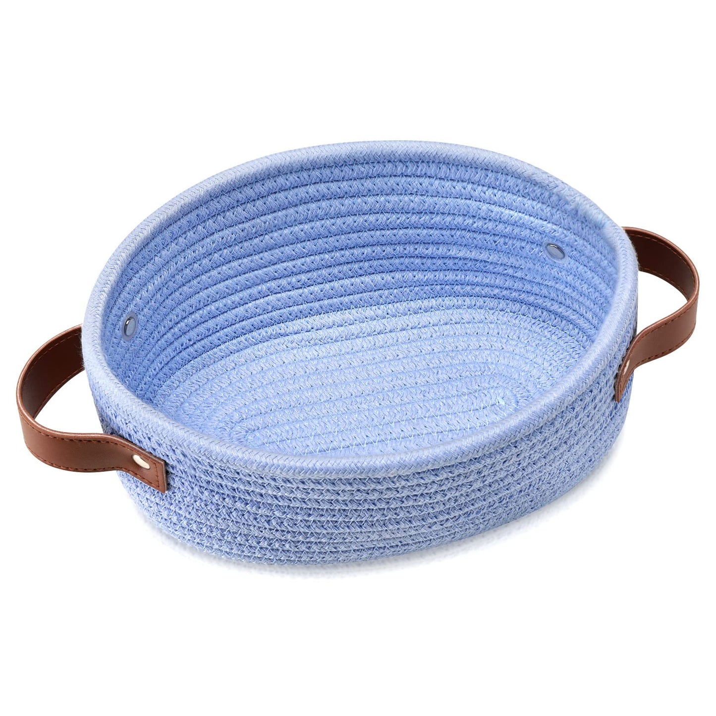 Abenkle Small Woven Basket With Handles, Mini Rope Storage Basket, Tiny Cute Shelf Basket, Oval Decorative Toys Basket For Nurse