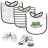 Hudson Baby Unisex Baby Cotton Bib And Sock Set, Peas, One Size