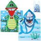 Athaelay Lightweight Wearable Hooded Beach Towel Poncho for Kids, Toddlers Bath/Pool/Swim Poncho Cover-ups Swimwear Alligator & 