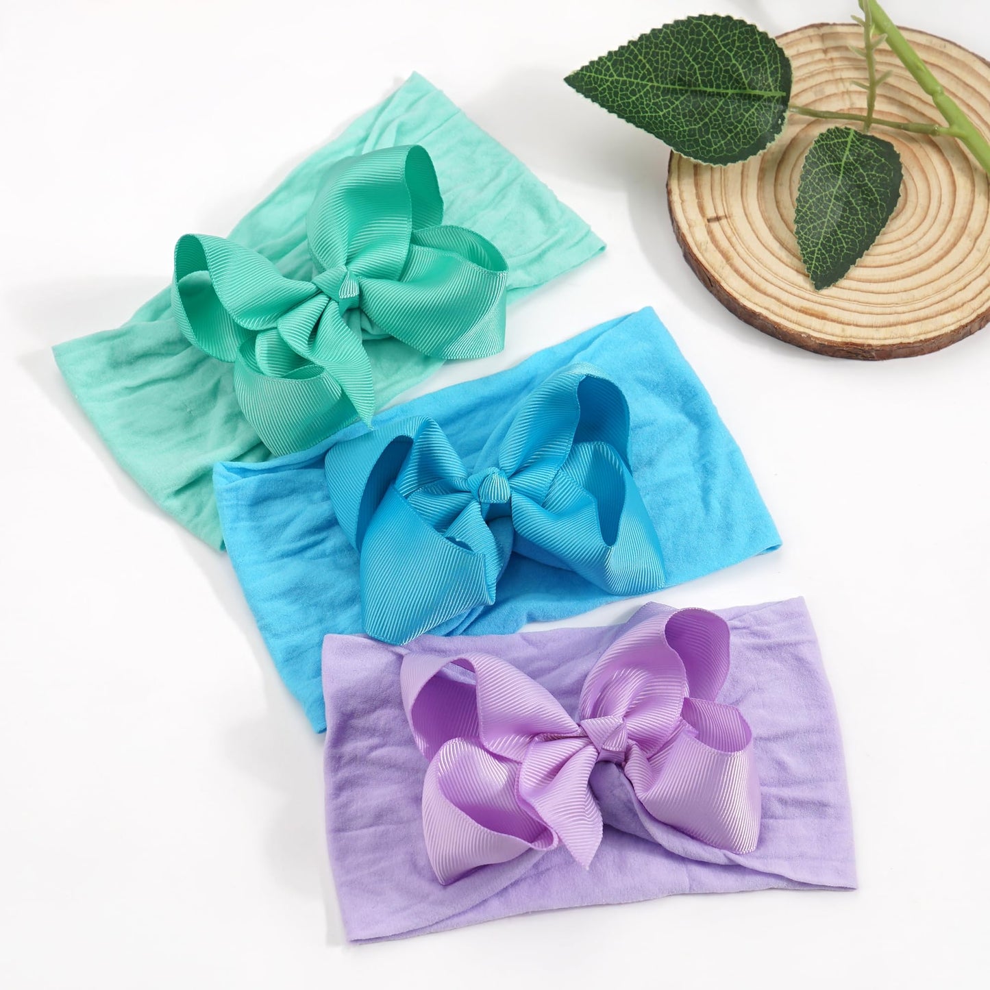 C  Llot 20 Colors Baby Girl Headbands With 4.5 Inches Hair Bows Nylon Turban Head Wraps Headbands For Newborn Infants And Toddle