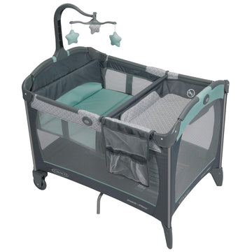 Graco Pack and Play Change n Carry Playard | Includes Portable Changing Pad, Manor, 40x28.5x29 Inch (Pack of 1)