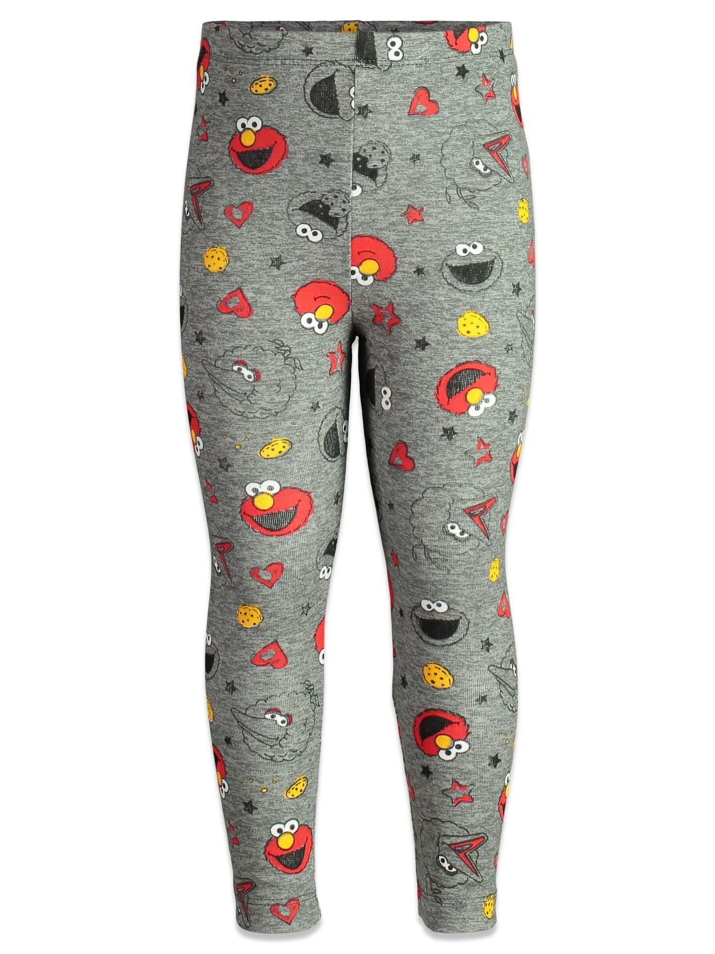 Sesame Street Elmo Big Bird Cookie Monster Toddler Girls T-Shirt And Leggings Outfit Set Red 3T