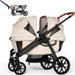 Wagon Stroller for 2 Kids, All-Terrain with Removable UV-Protection Canopy, Adjustable Push/Pull Handle, Snack Tray & Cup Holder