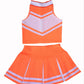 Total 2550 Little Girls' Cheerleader Cheerleading Outfit Uniform Costume Cosplay Neon Orange/White (M / 5-8)