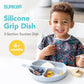 Bumkins Toddler and Baby Suction Plate, Divided Grip Dish for Babies and Kids, Baby Led Weaning, Feeding Supplies, Sticks to Tab