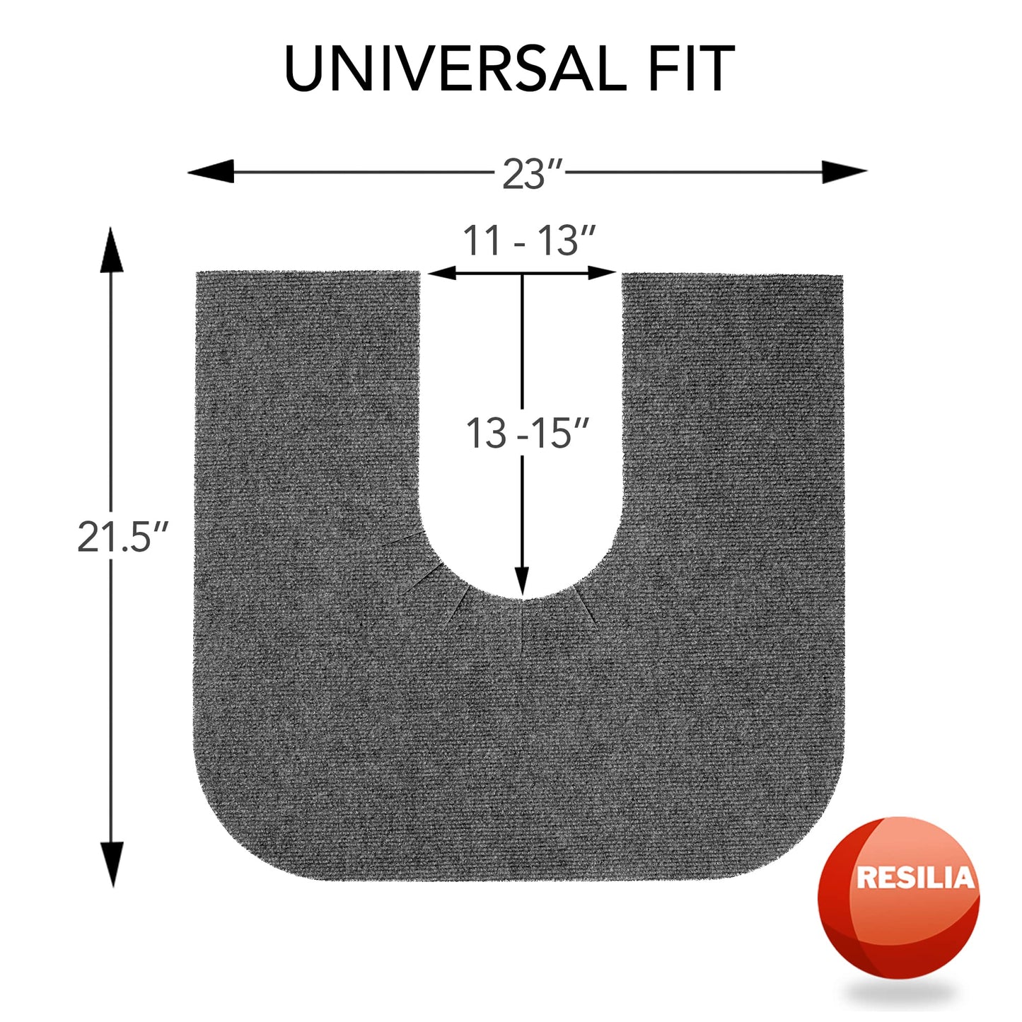 Resilia Universal Rounded Commode Potty Training Mats - Super-Absorbent Toilet Training Rug For Kids, Universal Bathroom Protect
