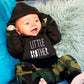 Fommy Baby Boy Clothes 9-12 Months Boy Outfit Little Brother Print Hoodies+Camouflage Pants 2Pcs Set