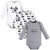 Hudson Baby Baby Girls Cotton Long-Sleeve Bodysuits And Toddler T Shirt Set, Bear Gray Black 3-Pack, 9-12 Months Us