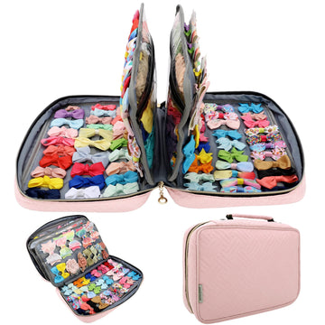 Micom Hair Accessories Storage Bag For Baby Girls - Bow Organizer, Multifunctional Carrying Case For Clips, Headbands, Scrunchie