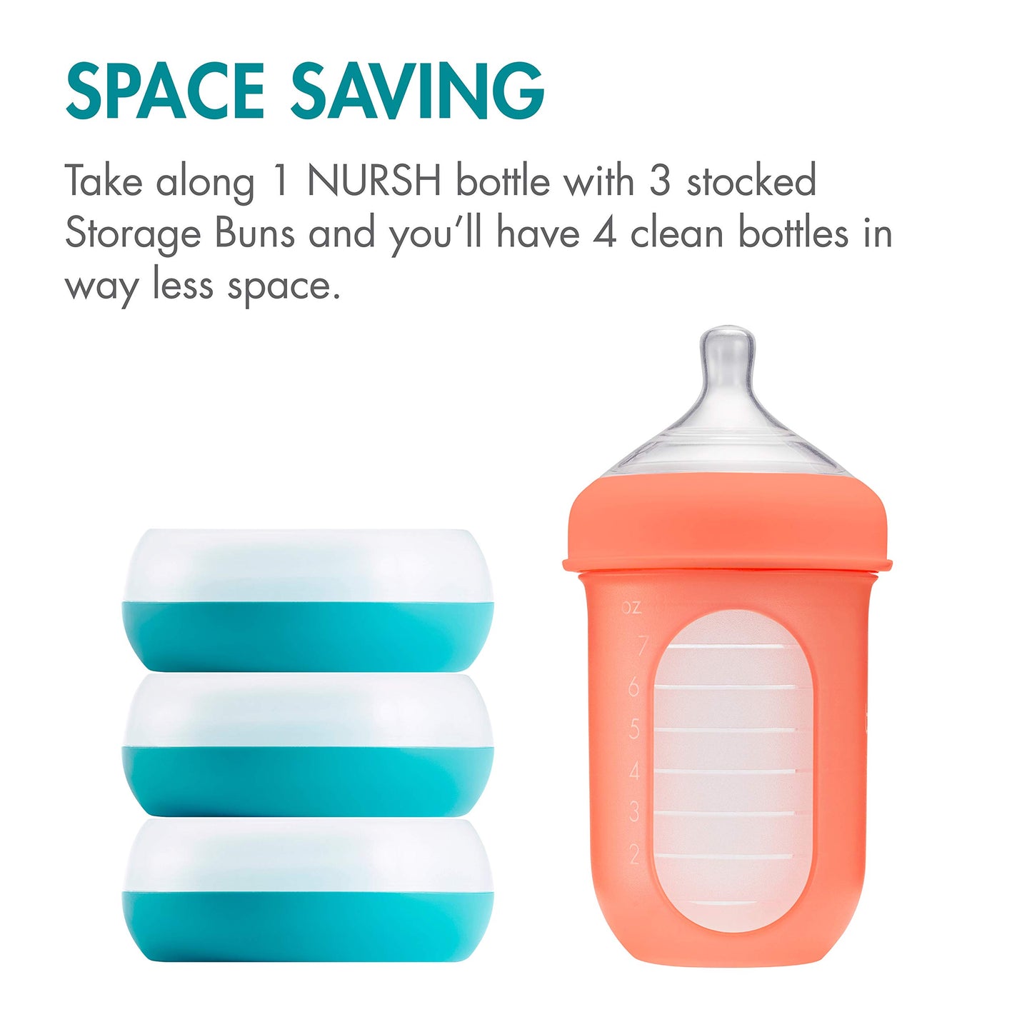 Boon Nursh Baby Bottle Storage Buns - Baby Bottle Holder for Nursh Baby Bottles - Travel Baby Bottle Holder - Blue and White - 3