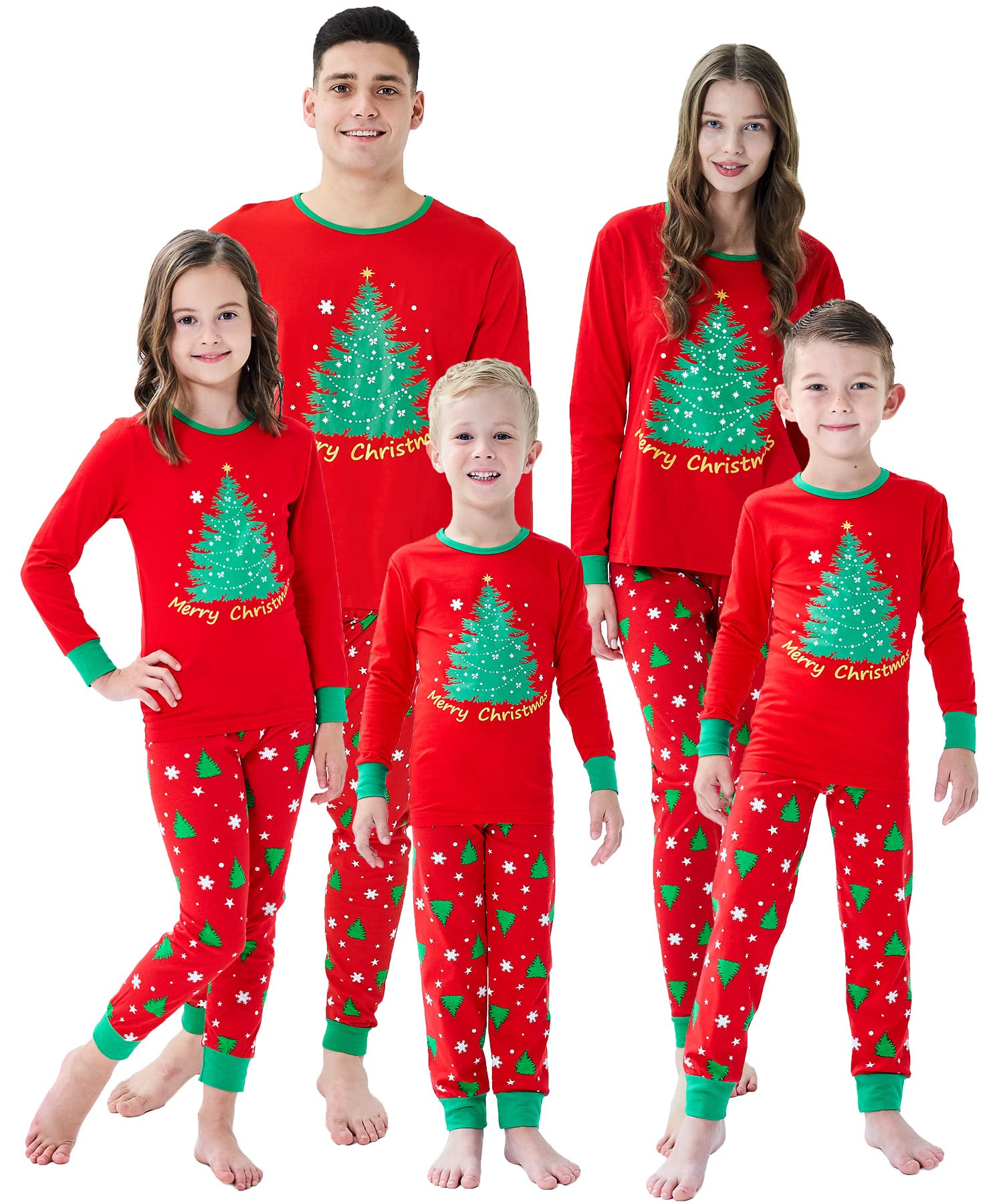 Dolphin&Fish Family Christmas Pajamas Matching Sets Family Holiday Pajamas., Tree, 5