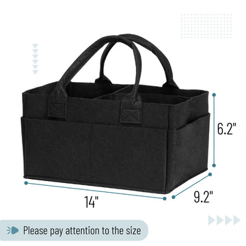 Mr. Pen Baby Diaper Caddy - Black Car Diaper Organizer, Portable Baby Caddy For Nursery & Changing Table
