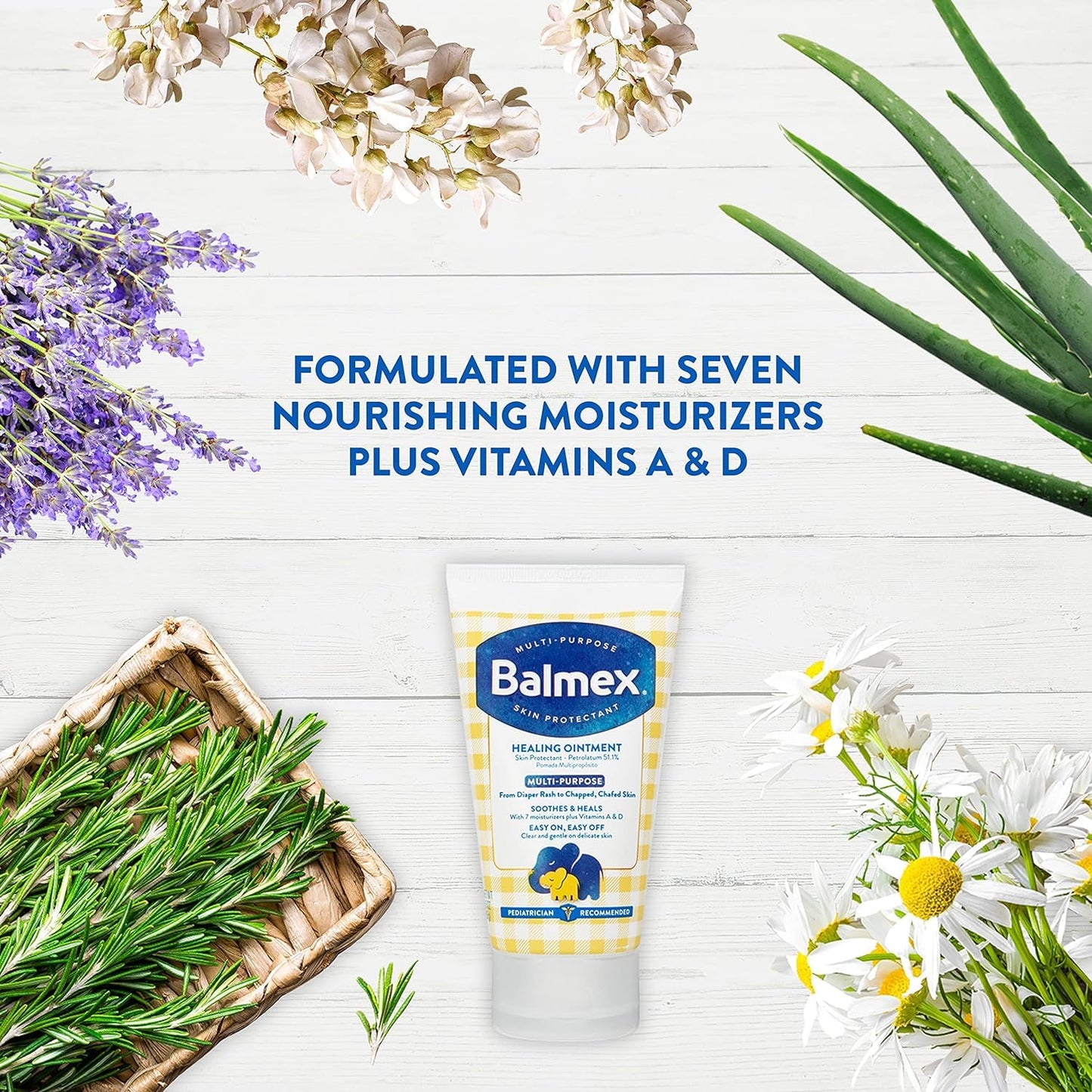 Balmex Multi-Purpose Healing Ointment & Skin Protectant for Diaper Rash and Chafing, with Petrolatum, 7 Moisturizers and Vitamin