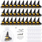 Lunmon 200 Pcs Halloween Party Favors 50 Pcs Halloween Witch Rubber Duck 2 Inch Small Sunglass Duck for Bath Pool 50 Card 50 Org