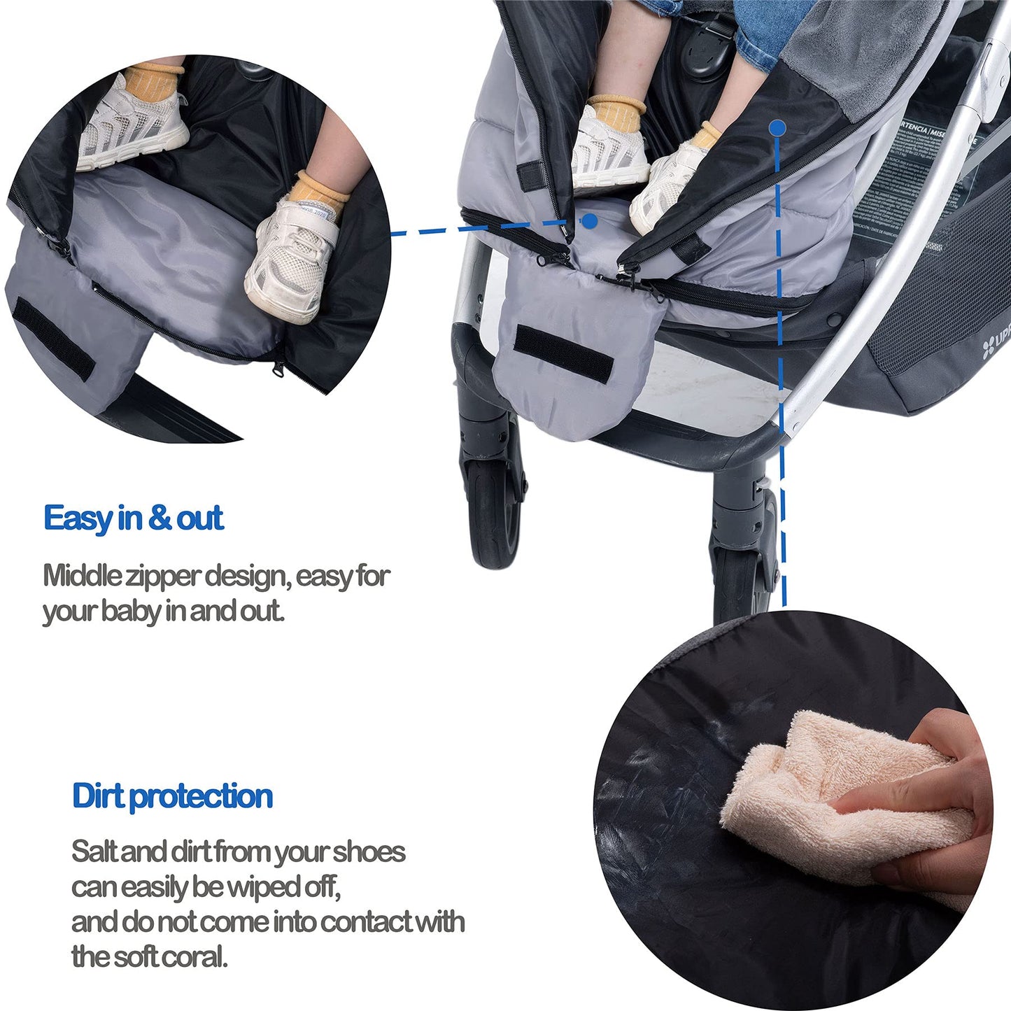 Yobee Winter Outdoor Tour Waterproof Stroller Bunting Bag, Warm and Comforatble Stroller Footmuff, Toddler Universal Stroller Sl
