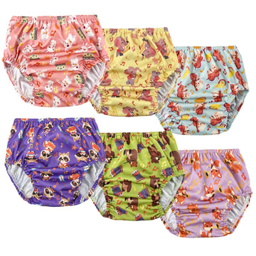 BISENKID 6 Packs Waterproof Plastic Training Pants for Toddlers Training Underwear Girls Good Elastic Plastic Underwear for Todd