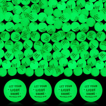 Seenelling 120 Pcs Christian Glow in The Dark Bouncy Balls Easter Jesus Bible Verse Rubber High Bouncing Balls Christian Party F