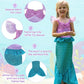 Eledobby Ariel Dress For Girls Little Mermaid Costume Princess Dress Up Halloween Birthday Outfits With Accessories Size 5-6 Yea