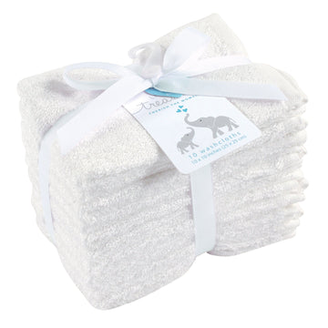 Little Treasure Unisex Baby Rayon From Bamboo Luxurious Washcloths, White, One Size