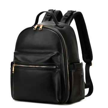 LORADI Small Diaper Backpack with Stroller Buckle, Insulated Pockets and Water-proof Pocket (Black)