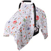 Rquite Baby Car Seat Cover - Muslin Cotton, Breathable Canopy, Summer Stroller Sun Shade, Floral