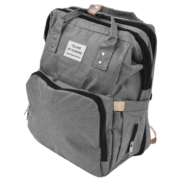 Mommy Bag, Oxford Cloth Folding Nappy Bag Multifunctional for Daily Use for Travel(Light Grey)