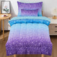Jqinhome Toddler Comforter For Girls,5 Piece Bed In A Bag 3D Unicorn Sparkle Theme Bedding Set With 2 Pillowcases,1 Flat Sheet,1