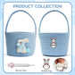Easter Baskets With Bunny Decoration For Kids - Soft & Durable Woven Design, Empty Baby Bunny Egg Basket With Handle For Boys, G