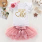 Shlrzy Half Year Birthday Half Way To First Half Birthday Outfit Baby Girl Clothing Set White Bodysuit Pink Tutu 6 Months