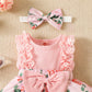 Mubineo Baby Girl Summer Clothes Outfits Sleeveless Lace Floral Romper Dress Newborn Outfit (Pink, 0-3 Months)