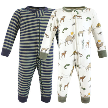 Hudson Baby Unisex Baby Cotton Sleep And Play, Desert Animals, 3-6 Months
