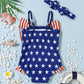 Mioglrie Baby Girl Swimsuit Toddler 4Th Of July Swimsuit 2T-3T Bathing Suit Star Ruffle Stripe Summer Beach One Piece Swimwear F