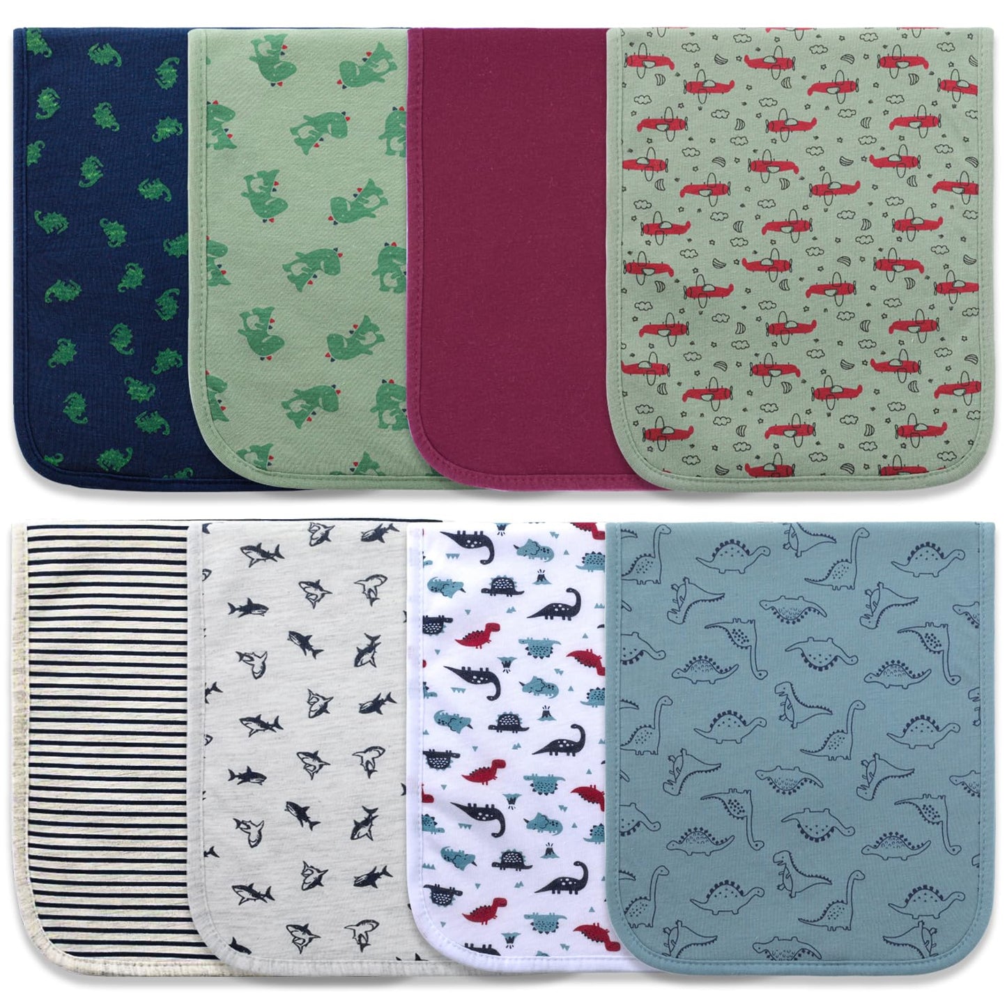 Hakochia Burp Cloths for Baby Boy Organic Cotton Large Burp Clothes Extra Absorbent Soft Burping Rags Spit Up Cloth Sets for New