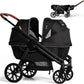 Wagon Stroller for 2 Kids, All-Terrain with Removable UV-Protection Canopy , Adjustable Push/Pull Handle, Snack Tray & Cup Holde