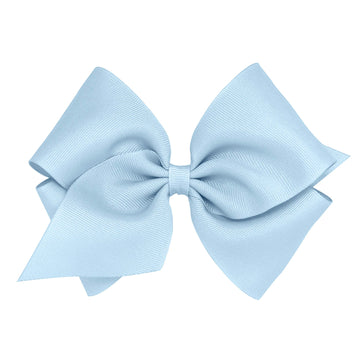 Wee Ones Girls' Classic Grosgrain Hair Bow With Plain Wrap Center On A Weestay Hair Clip, Handmade, Mini King Sized Bow, Millenn