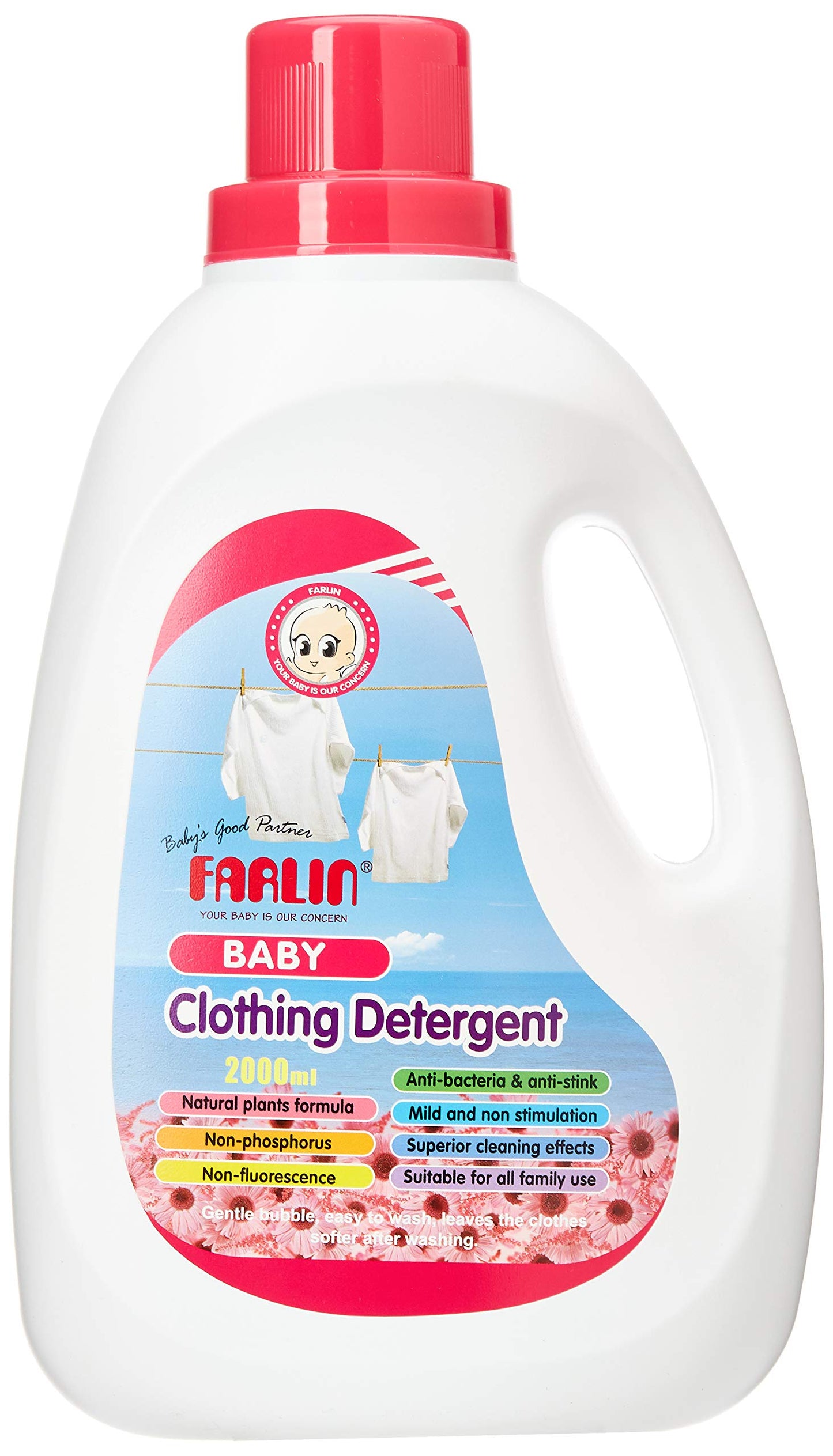 Farlin AntiBacterial Baby Clothing Liquid Detergent (2000Ml Bottle)