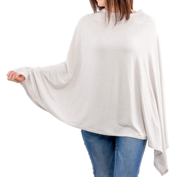 Weesprout Nursing Cover For Breastfeeding, Soft & Breathable Nursing Poncho, Neck Insert For Hands-Free View, Machine Washable &