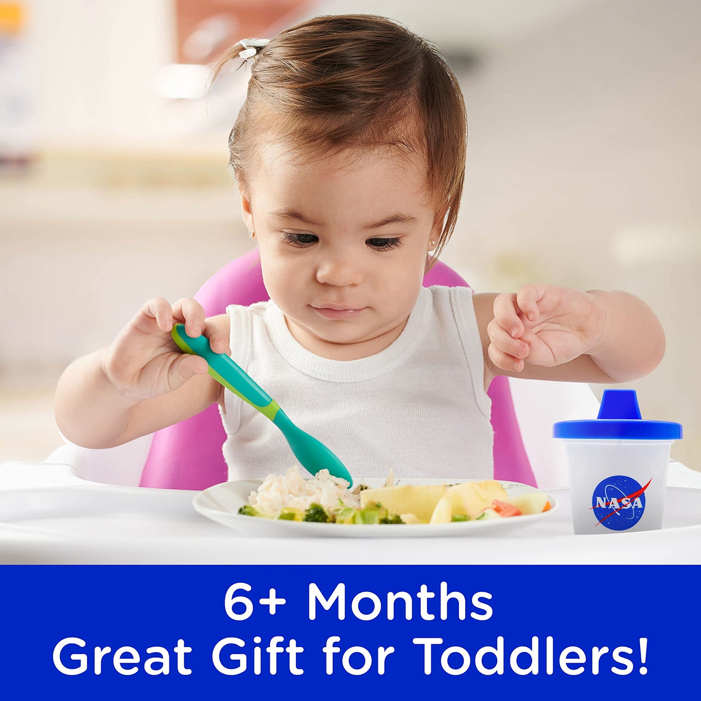 Gamago Nasa Baby Sippy Cup - Adorably Cute Learner Sippy Cup For Babies, Toddlers And Kids - 6+ Months Old - Holds 7 Ounces - Bp