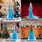 Woxvm Girls Princess Dress Luxury Princess Costume Christmas Birthday Party Snow Princess Dress Up For Girls Halloween Cosplay F