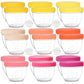 Youngever 18 Sets Baby Food Storage, 2 Ounce Baby Food Containers With Lids, 9 Pink Colors, With Lids Labels