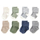 Hudson Baby Unisex Baby Cotton Rich Newborn And Terry Socks, Green Blue Stripe, 0-6 Months