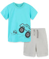 Toddler Boy'S Summer Clothes Outfits,T-Shirt And Short Clothing Set Green Truck 3T