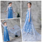 Luxury Shining Princess Costume Dress With Long Snowflake Cape For Girls Birthday Party 5T 6T