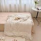 Bulutu Soft Cotton Muslin Duvet Cover Girls Kids Floral Duvet Cover Beige Crib Bedding Comforter Cover Quilt Cover, 47'X59', C