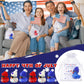 Lunmon 200 Pcs 4th of July Party Favor 50 Pcs Red White Blue Patriotic Rubber Duck 2 Inch Sunglass Independence Day Duck for Bat