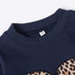 Retsugo Toddler Baby Girls Leopard Heart Fall Winter Clothes Set Kids Valentine'S Day Birthday Girl Outfit Cute Pullover Shirt A