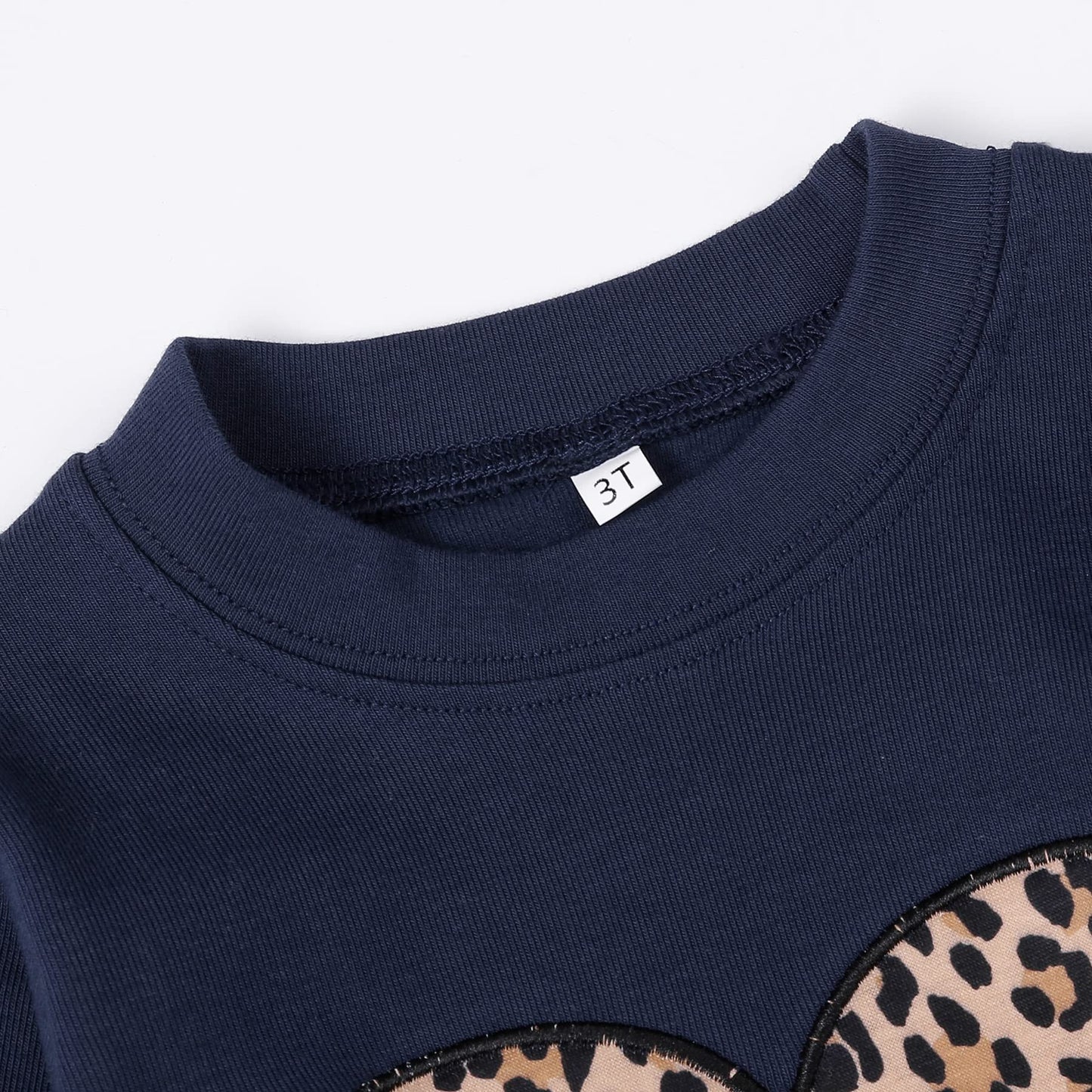 Retsugo Toddler Baby Girls Leopard Heart Fall Winter Clothes Set Kids Valentine'S Day Birthday Girl Outfit Cute Pullover Shirt A